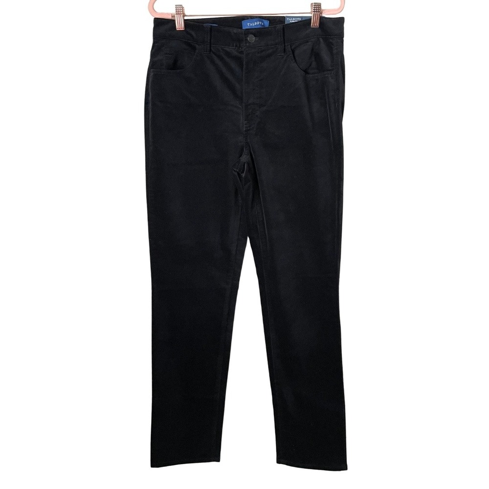 Talbots Pants Womens Size 8 Black High‎ Waist Straight Leg Corduroy Flawless NEW